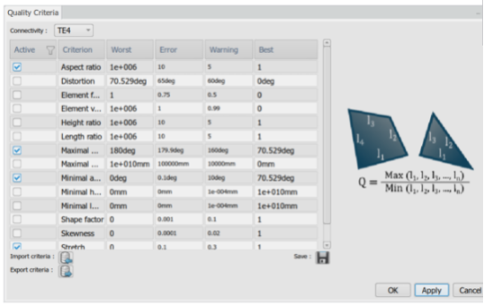Quality Criteria Editor