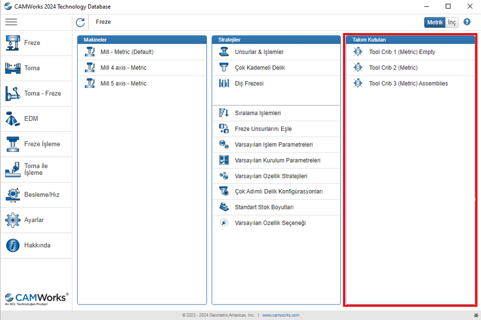 CAMWorks Takım Kütüphanesi Oluşturma