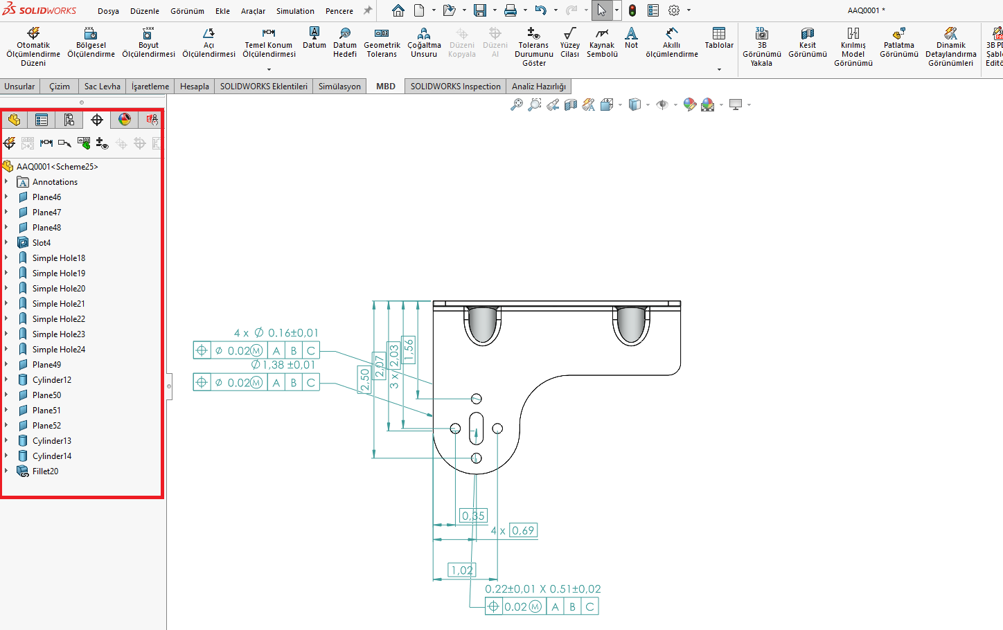 MBD, DimXpert ve MBD Dimensions