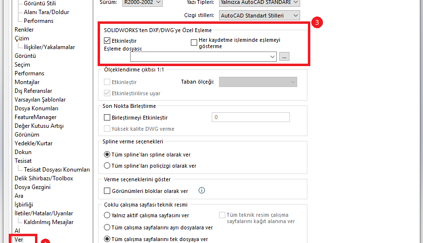 dxf renkli katmanlı çıktı