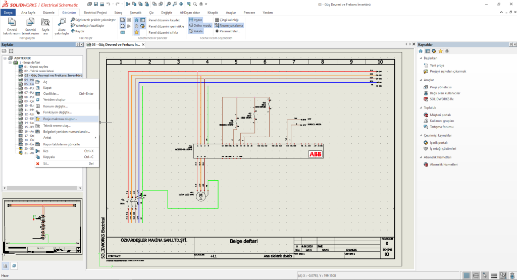SOLIDWORKS Electrical Proje makrosu oluşturma