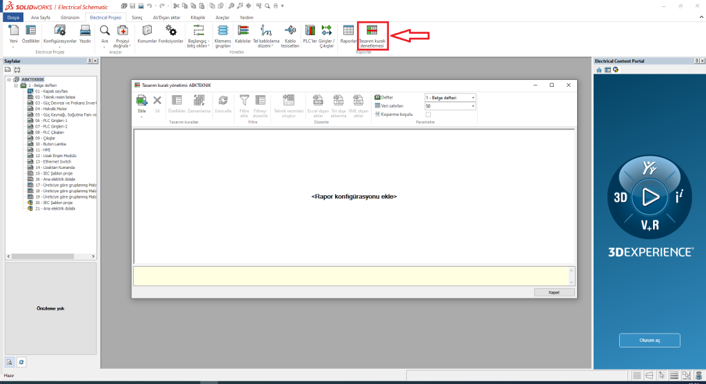 SOLIDWORKS Tasarım Kuralı Denetlemesi